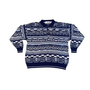 Vintage Florence Tricot Men's XXL Collar Grandpa Sweater Textured 3D Pullover